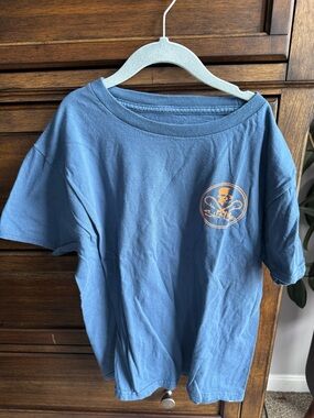 Salt Life Blue Short Sleeve Tee with Orange Logo